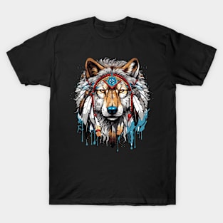 Native American Headpiece Native American Indian Wolf T-Shirt